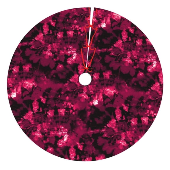 Sikiie Burgundy Tie Dye 30-48 inches {designName} Print Christmas Tree Skirt Snowman Xmas Tree Skirt with Edge Christmas Decorations for Holiday Party-30"