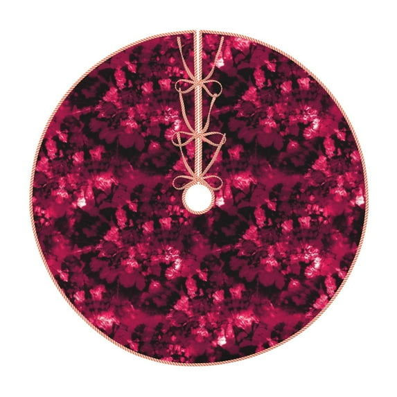 Sikiie Burgundy Tie Dye Christmas Tree Skirt, Christmas Tree Decorations, Christmas Decor, Tree Mat Decoration(30-48IN)-36"