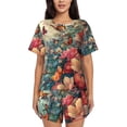 thumbnail image 1 of Sikiie Butterflies In Blooming Garden Womens Pajama Sets Short Sleeve Top With Pants Sleepwear 2 Piece Lounge Set-Small, 1 of 6