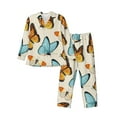 thumbnail image 1 of Sikiie Butterflies Mens Pajama Set, Soft Warm Long Sleeve Sleepwear, Cozy Button-Down Pjs for Men-XX-Large, 1 of 7