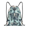 thumbnail image 1 of Sikiie Butterflies Skull Bows Drawstring Backpack Drawstring Bags, Draw String Back Bag for Sports, Gym, Travel, Swimming, Beach-Medium, 1 of 6