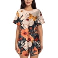 thumbnail image 1 of Sikiie Butterfly Floral Elegance Womens Pajama Sets Short Sleeve Top With Pants Sleepwear 2 Piece Lounge Set-XX-Large, 1 of 6