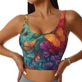 thumbnail image 1 of Sikiie Butterfly Flower Cascade Sports Bra for Women, Sports Bra Athletic Running Sports Bra, Workout Bra, Yoga Bra-X-Large, 1 of 8