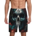 thumbnail image 1 of Sikiie Butterfly Flower Skull Mens Pajama Shorts, Lightweight Lounge Pant with Pockets Soft Sleep Pj Shorts for MenMedium, 1 of 6