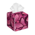 thumbnail image 1 of Sikiie Butterfly Leather Tissue Box Cover Square, tissue box holder, Tissue Box with Bottom Belt-5.2”x5.2”x5.2”, 1 of 7