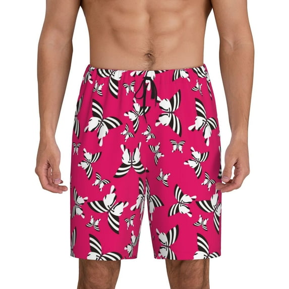 Sikiie Butterfly Mens Pajama Shorts, Lightweight Lounge Pant with Pockets Soft Sleep Pj Shorts for Men3X-Large