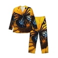 thumbnail image 1 of Sikiie Butterfly On Sunflower Mens Pajama Set, Soft Warm Long Sleeve Sleepwear, Cozy Button-Down Pjs for Men-Medium, 1 of 7
