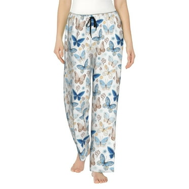 Sikiie Butterfly Women’s Ultra-Soft Comfy Lounge Pants Sleepwear Comfy Lounge Pants Drawstring Sleep Bottoms with PocketsX-Large