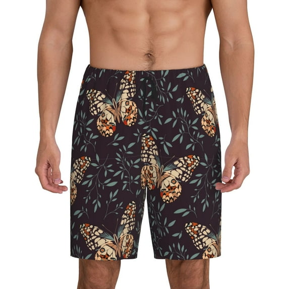 Sikiie Butterfly1 Mens Pajama Shorts, Lightweight Lounge Pant with Pockets Soft Sleep Pj Shorts for Men3X-Large