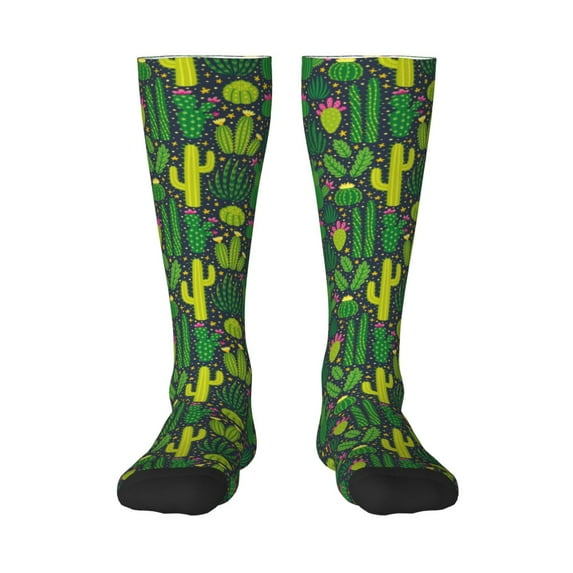 Sikiie Cactus 1 Knee Socks, High Socks Long Stretchy Sock Women Knee High Stocking, Long Socks for Women