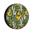 thumbnail image 1 of Sikiie Cactus 4 PVC Leather Spare Tire Wheel Cover Spare Tire Cover, for Car Truck SUV Camper Trailer Universal Fit(14-17in)-16 inch, 1 of 6