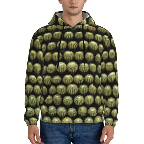Sikiie Cactus Farmland Men's Hoodie, Essentials Hoodie, Sweatshirt, Pullover Hooded Sweatshirt for Men-4X-Large