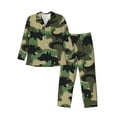 thumbnail image 1 of Sikiie Camouflage Dinosaur Mens Pajama Set, Soft Warm Long Sleeve Sleepwear, Cozy Button-Down Pjs for Men-Large, 1 of 7
