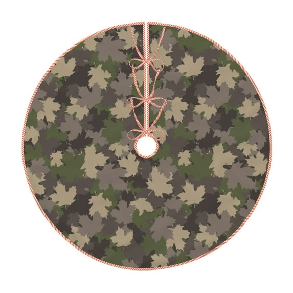 Sikiie Camouflage maple Christmas Tree Skirt, Christmas Tree Decorations, Christmas Decor, Tree Mat Decoration(30-48IN)-36"