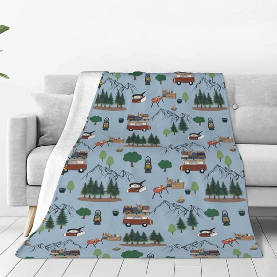 Sikiie Camping Caravan Ultra-Soft Micro flannel Blanket Luxury All Seasons Warm Blanket for Bedding Sofa and Travel (4 sizes)-40"x30"