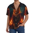 thumbnail image 1 of Sikiie Candle Shepherd Dog Men's Wrinkle Free Untucked Cuban Shirt Business Casual Button Down Shirts Short Sleeve ShirtLarge, 1 of 5