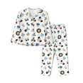 thumbnail image 1 of Sikiie Cartoon Animals Women's Long-Sleeve Shirt and Full-Length Bottom Pajama Set (s-xxl)-Large, 1 of 7