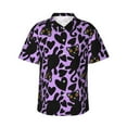 thumbnail image 1 of Sikiie Cartoon Black Cats Print Men's Hawaiian Shirt, Summer Beach Button Pocket Short Sleeve T-Shirt,XX-Large, 1 of 7