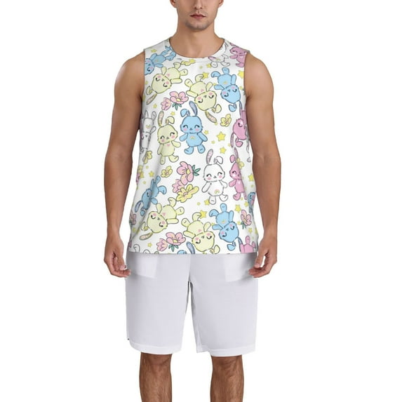 Sikiie Cartoon Bunny Basketball Jersey Reversible Men's Mesh Athletic Sports Shirts Training Practice S-4XLSmall