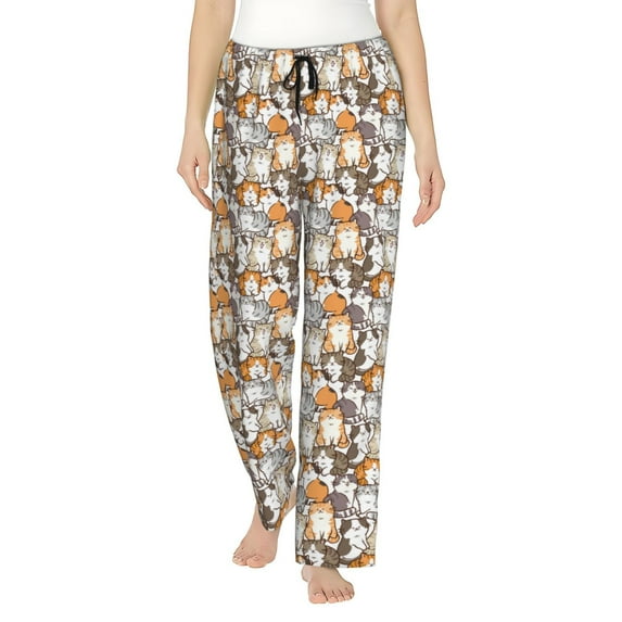 Sikiie Cartoon Cat 1 Women’s Lounge Pants, Lounge Pants Sleep Bottoms, Lounge for Women, Womens Pajama Pants -X-Large