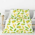 thumbnail image 1 of Sikiie Cartoon Corn Cozy Flannel Fleece Throw Blanket: Lightweight & Thick for All Seasons - Perfect for Women, Men, & Kids"60"x50", 1 of 6