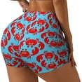 thumbnail image 1 of Sikiie Cartoon Crabs Workout Shorts Women Scrunch Butt Gym Shorts Seamless High Waist Tummy Control Yoga Biker Athletic Shorts-XX-Large, 1 of 8