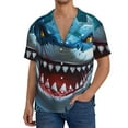 thumbnail image 1 of Sikiie Cartoon Cute Shark Men's Wrinkle Free Untucked Cuban Shirt Business Casual Button Down Shirts Short Sleeve Shirt4X-Large, 1 of 5