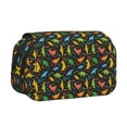 thumbnail image 1 of Sikiie Cartoon Dino Print Flip Double-layer Pencil Case, All-purpose Stationery Bag for Study and Office, Zipper Design, Unisex, 1 of 7