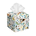 thumbnail image 1 of Sikiie Cartoon Dinosaur Leather Tissue Box Cover Square, tissue box holder, Tissue Box with Bottom Belt-5.2”x5.2”x5.2”, 1 of 7