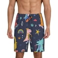 thumbnail image 1 of Sikiie Cartoon Dinosaur Scooter Sport Blue Mens Pajama Shorts, Lightweight Lounge Pant with Pockets Soft Sleep Pj Shorts for MenLarge, 1 of 6