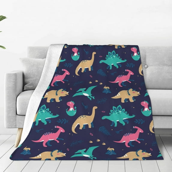 Sikiie Cartoon Dinosaur Ultra-Soft Micro flannel Blanket Luxury All Seasons Warm Blanket for Bedding Sofa and Travel (4 sizes)-50"x40"