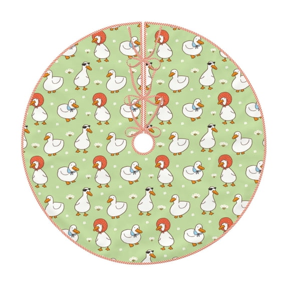 Sikiie Cartoon Duck Christmas Tree Skirt, Christmas Tree Decorations, Christmas Decor, Tree Mat Decoration(30-48IN)-48"