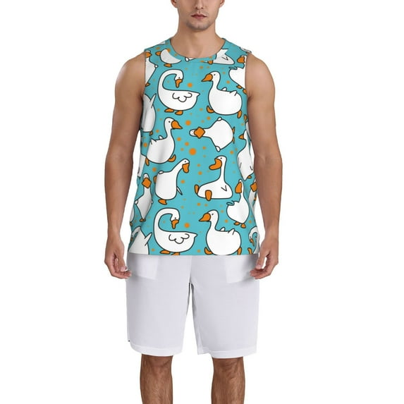 Sikiie Cartoon Funny Goose Basketball Jersey Reversible Men's Mesh Athletic Sports Shirts Training Practice S-4XLLarge