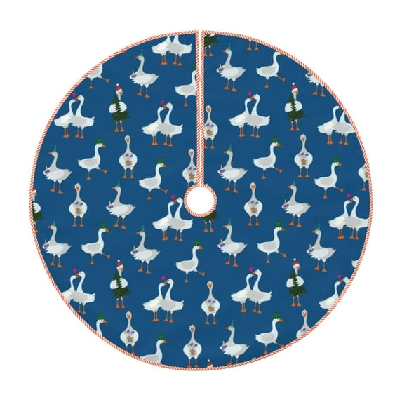 Sikiie Cartoon Geese With Xmas Christmas Tree Skirt, Christmas Tree Decorations, Christmas Decor, Tree Mat Decoration(30-48IN)-36"