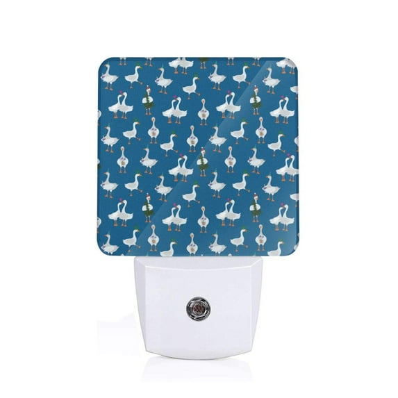 Sikiie Cartoon Geese With Xmas Led Night Light, Warm White,Cool White Lights for Bathroom,Hallway,Bedroom, Kids Room-EU