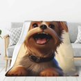 thumbnail image 1 of Sikiie Cartoon Happy Cute Puppy Cozy Flannel Fleece Throw Blanket: Lightweight & Thick for All Seasons - Perfect for Women, Men, & Kids"60"x50", 1 of 6