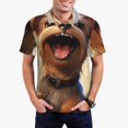 thumbnail image 1 of Sikiie Cartoon Happy Cute Puppy Print Men's Short-sleeved POLO Shirts, Button-down Shirts and T-shirts are Suitable for Vacation, Leisure and Business-Large, 1 of 6