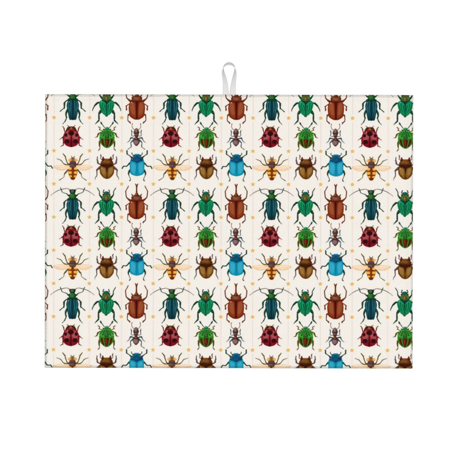 Sikiie Cartoon Insects Dish Drying Mat, Kitchen Counter Mat, Self ...