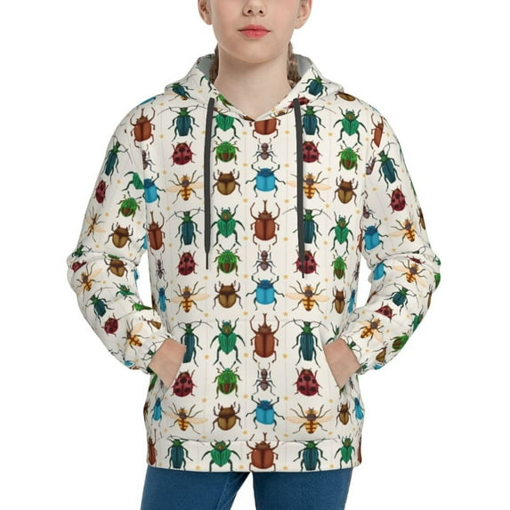 Sikiie Cartoon Insects Youth Hoodie Sweatshirt Pullover Hooded Classic Casual Essentials Hoodiefor Boys Girls Kids -X-Large