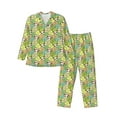 thumbnail image 1 of Sikiie Cartoon Panda And Leaf Mens Pajama Set, Soft Warm Long Sleeve Sleepwear, Cozy Button-Down Pjs for Men-Large, 1 of 7