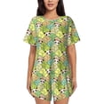 thumbnail image 1 of Sikiie Cartoon Panda And Leaf Womens Pajama Sets Short Sleeve Top With Pants Sleepwear 2 Piece Lounge Set4X-Large, 1 of 6