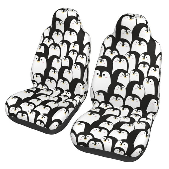 Sikiie Cartoon Penguin Car Seat Protector 2 Pack Car Seat Cushion Mat, Car Seat Covers for SUV, Truck, Van