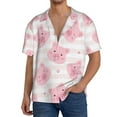 thumbnail image 1 of Sikiie Cartoon Pig Men's Wrinkle Free Untucked Cuban Shirt Business Casual Button Down Shirts Short Sleeve ShirtMedium, 1 of 5