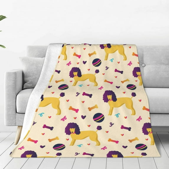 Sikiie Cartoon Poodle Dog Ultra-Soft Micro flannel Blanket Luxury All Seasons Warm Blanket for Bedding Sofa and Travel (4 sizes)-50"x40"