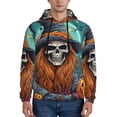 thumbnail image 1 of Sikiie Cartoon Pumpkin Skull Men's Hoodie, Essentials Hoodie, Sweatshirt, Pullover Hooded Sweatshirt for Men-3X-Large, 1 of 7