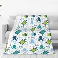 thumbnail image 1 of Sikiie Cartoon Sea Creatures Ultra-Soft Micro flannel Blanket Luxury All Seasons Warm Blanket for Bedding Sofa and Travel (4 sizes)-50"x40", 1 of 7