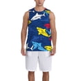 thumbnail image 1 of Sikiie Cartoon Shark Basketball Jersey Reversible Men's Mesh Athletic Sports Shirts Training Practice S-4XLX-Large, 1 of 6