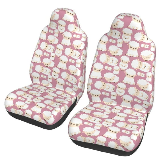 Sikiie Cartoon Sheep Car Seat Protector 2 Pack Car Seat Cushion Mat, Car Seat Covers for SUV, Truck, Van