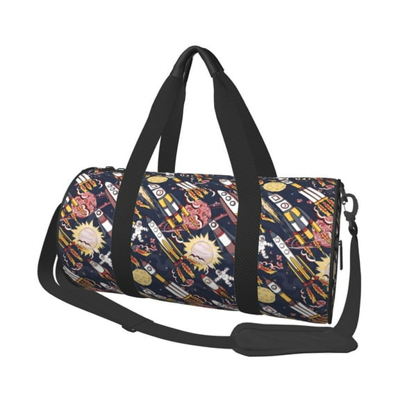 Sikiie Cartoon Space 1 Duffel Bag, Travel Bag, Sports Gym Bag - Ideal for Sports, Gym, Overnight Stays