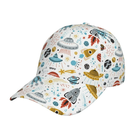 Sikiie Cartoon Space Unisex Vintage Washed Unstructured Baseball Cap Soft Cap Adjustable Unisex Baseball Hat Dad Hat